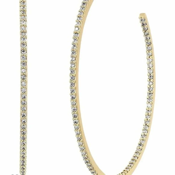 NWT Kate Spade Save The Date CZ Gold Hoop Earrings - Picture 6 of 7